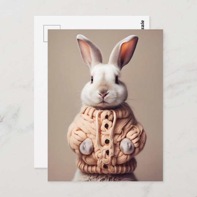 Rabbit in sweater, Postcrossing Postcard (Front/Back)