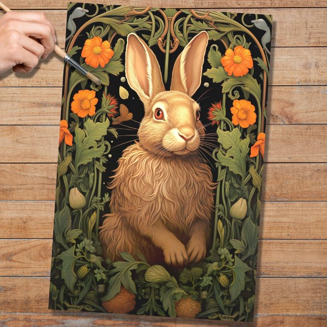 Rabbit in Tapestry 1 Decoupage Paper (Creator Uploaded)