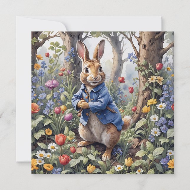 Rabbit in the enchanted forest  card (Front)