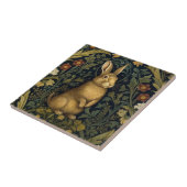 Rabbit in the forest art nouveau style tile (Side)