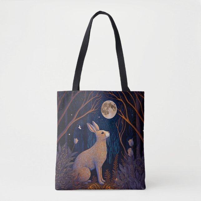 Rabbit in the Moonlight Tote Bag (Front)