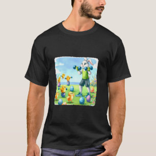 Rabbit Instructs Chicks Using Eggs Fitness Outdoor T-Shirt