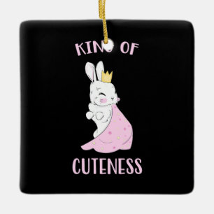 Rabbit King Of Cuteness Ceramic Ornament