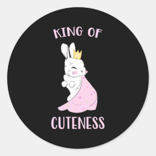 Rabbit King Of Cuteness Classic Round Sticker
