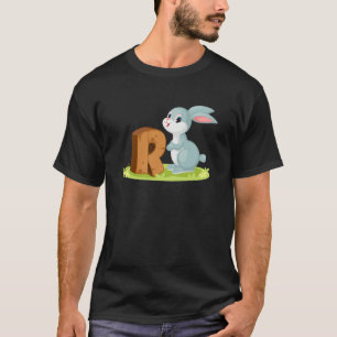 Rabbit Letter R Alphabet Animals For Boys Girls T-Shirt