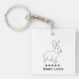 Rabbit Lover, Simple Design Keychain