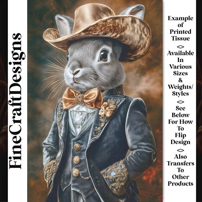 Rabbit Luxury Wild West Style Outfit CF3 Decoupage Tissue Paper (Creator Uploaded)