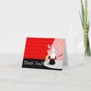 Rabbit Magic Show Birthday Thank You Card