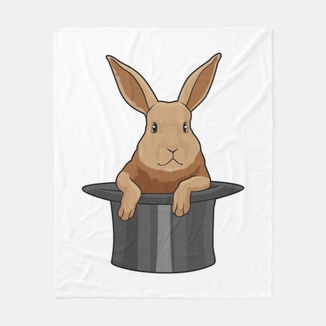 Rabbit Magician Magic hat Fleece Blanket (Front)