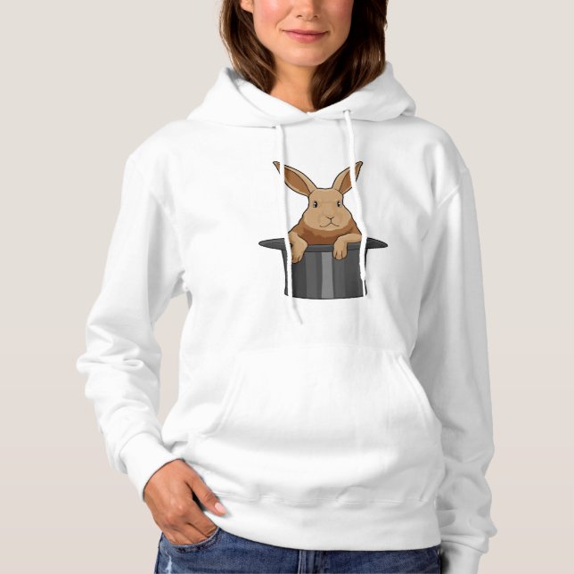 Rabbit Magician Magic hat Hoodie (Front)