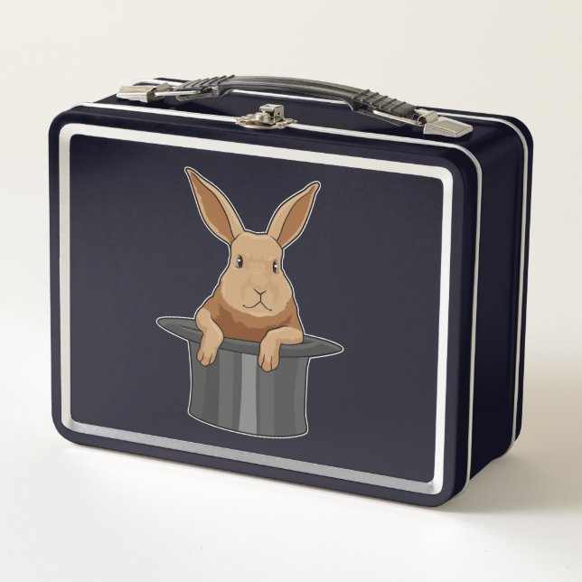 Rabbit Magician Magic hat Metal Lunch Box (Front)