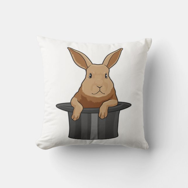 Rabbit Magician Magic hat Throw Pillow (Front)