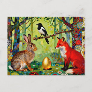 Rabbit, Magpie, Fox and “The Forest’s Secret” Postcard