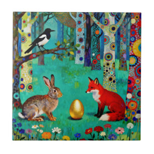 Rabbit, Magpie, Fox and “The Sharing Path” Tile