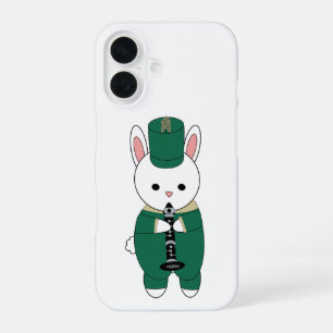 Rabbit Marching Band Clarinet Green Gold iPhone 16 Case
