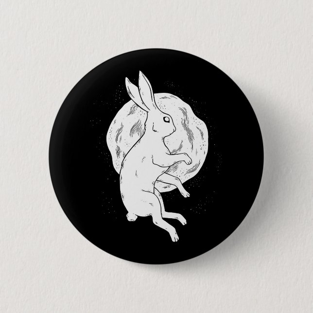 Rabbit Moon 2 Inch Round Button (Front)