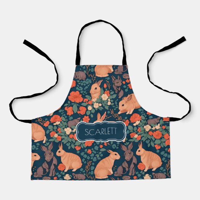 Rabbit Mosaic Colourful Personalized Pattern Apron (Front)