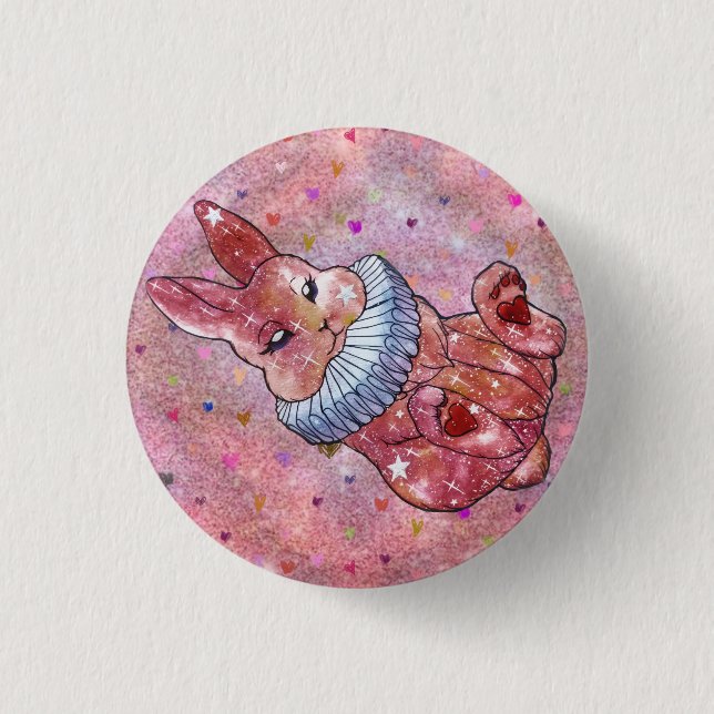 Rabbit named Ladybug 1 Inch Round Button (Front)
