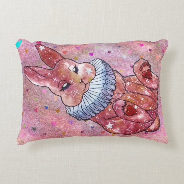 Rabbit named Ladybug Accent Pillow (Front)