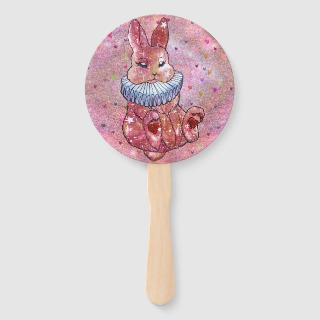 Rabbit named Ladybug Hand Fan (Front)