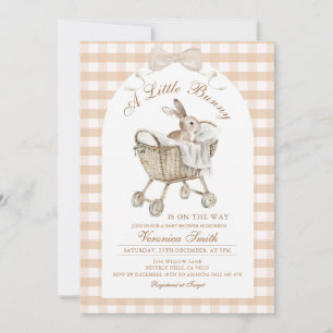 Rabbit Neutral Beige Bunny Baby Shower Invitation