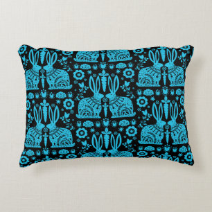 Rabbit Nordic Scandinavian Folk Art Accent Pillow