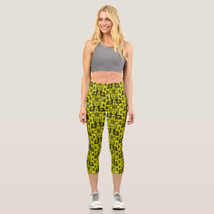 Rabbit Nordic Scandinavian Folk Art   Capri Leggings
