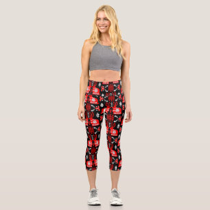 Rabbit Nordic Scandinavian Folk Art Capri Leggings
