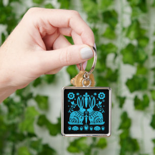 Rabbit Nordic Scandinavian Folk Art Keychain