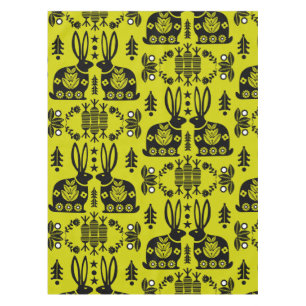 Rabbit Nordic Scandinavian Folk Art   Tablecloth