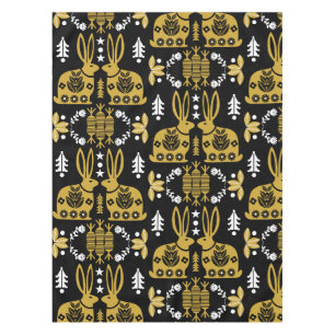 Rabbit Nordic Scandinavian Folk Art         Tablecloth