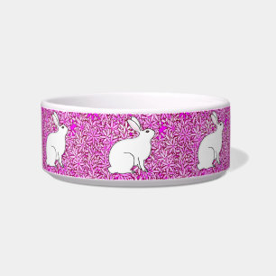Rabbit on a bed of spring flowers bowl