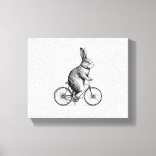 Rabbit On A Bike Bunny Bicycle Cycing Biking Men W Canvas Print
