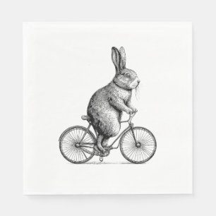 Rabbit On A Bike Bunny Bicycle Cycing Biking Men W Napkin