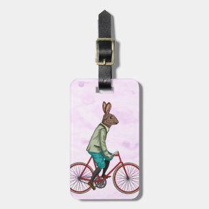 Rabbit On Bike 3 Luggage Tag