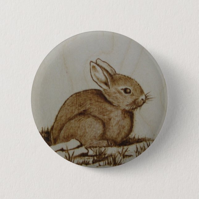 Rabbit on the rocky side... 2 inch round button (Front)