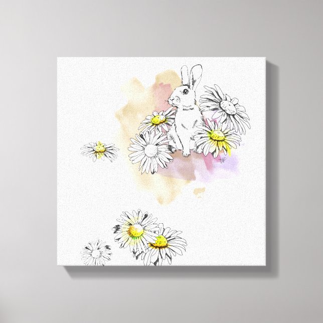 Rabbit Painting Canvas Print (Front)