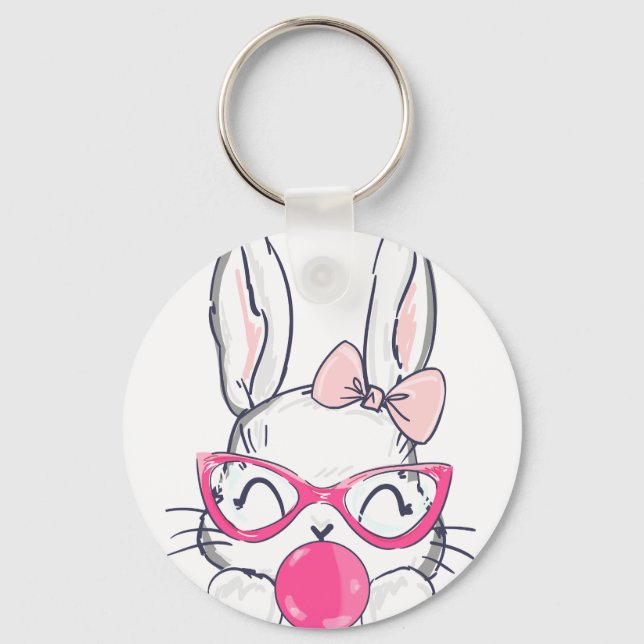 rabbit paloon, retro, vintage keychain (Front)