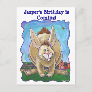 Rabbit Party Centre Announcement Postcard