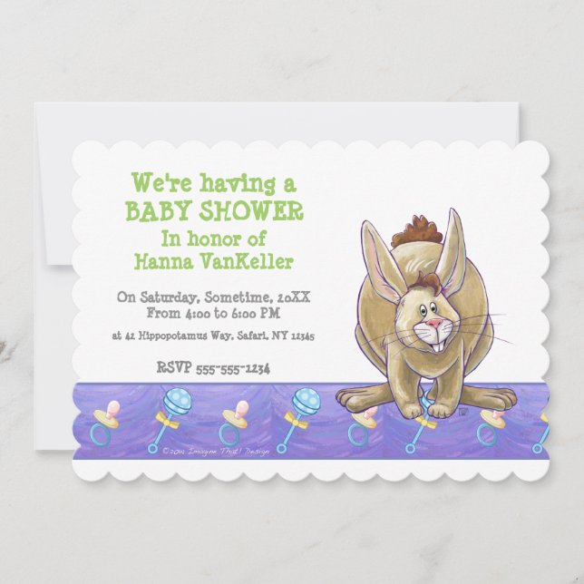 Rabbit Party Centre Invitation (Front)
