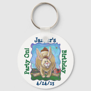 Rabbit Party Centre Keychain