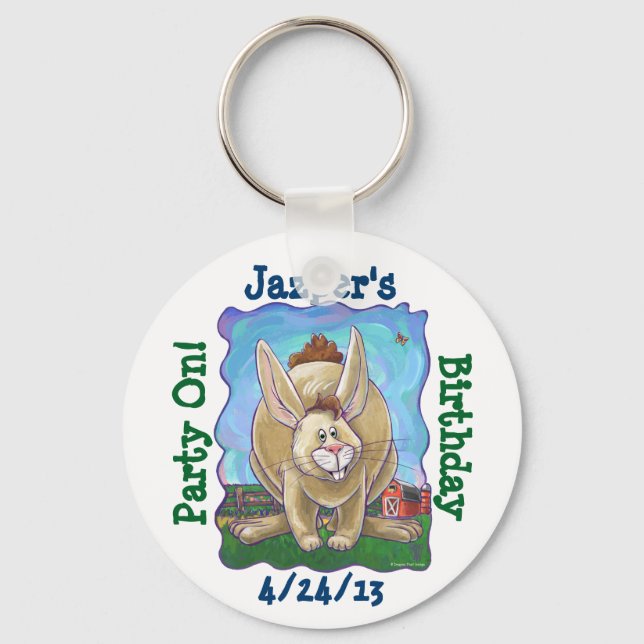 Rabbit Party Centre Keychain (Front)