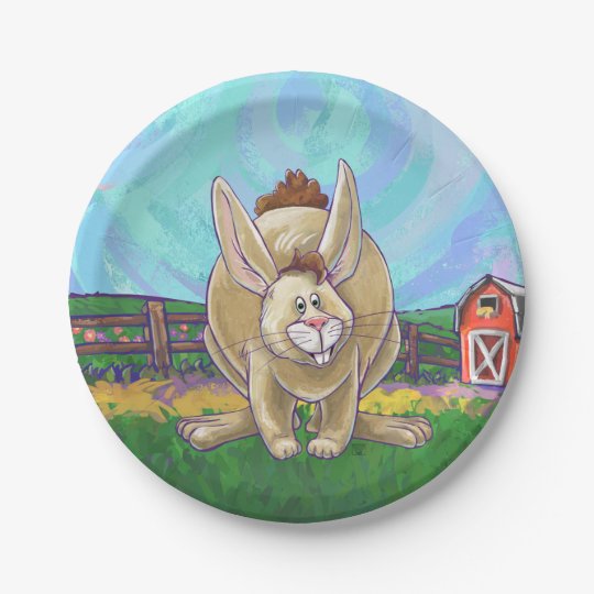 Rabbit Party Centre Paper Plate