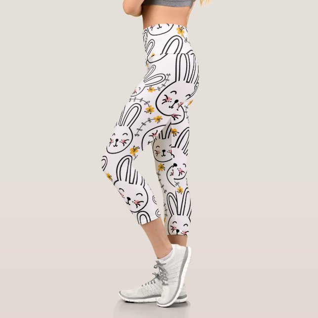 Rabbit Pattern Capri Leggings (Left)