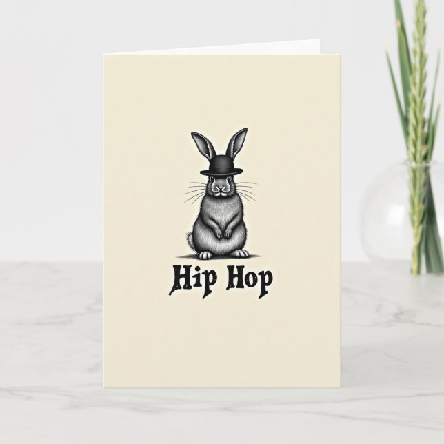 Rabbit Pattern Hip Hop Card (Front)