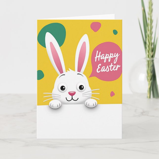 Rabbit Peek Easter Shapes Card (Front)