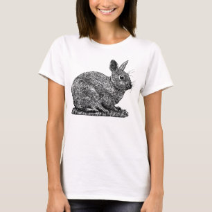Rabbit - Pen and Ink Style Drawing T-Shirt
