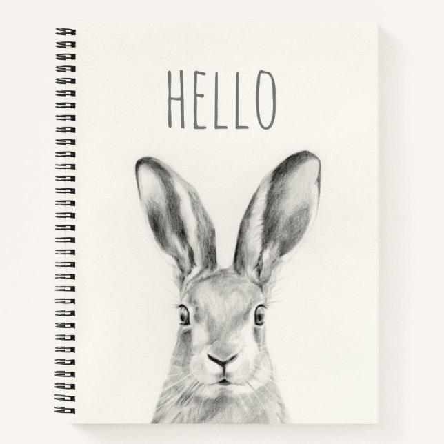 Rabbit Pencil Drawing Notebook (Front)
