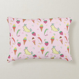 Rabbit Penguin Strawberry Ice cream cute baby  Accent Pillow