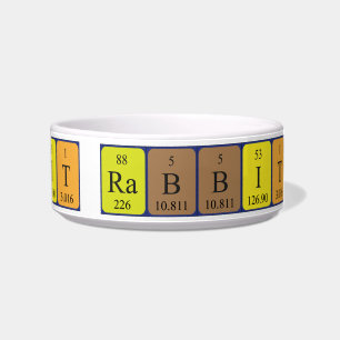 Rabbit periodic table name pet bowl 1A